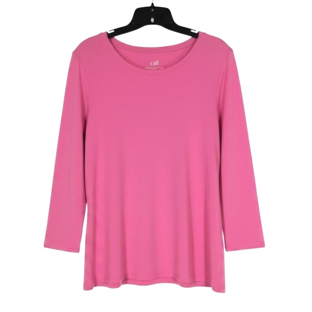 J. JILL Rose Pink PIMA COTTON Round Neck BALLET-SLEEVES Blouse/Tee/Top Sz XL